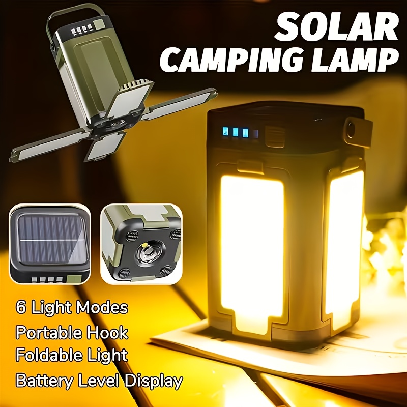 Power Bank - Lámpara Solar Portátil para Camping, Carga