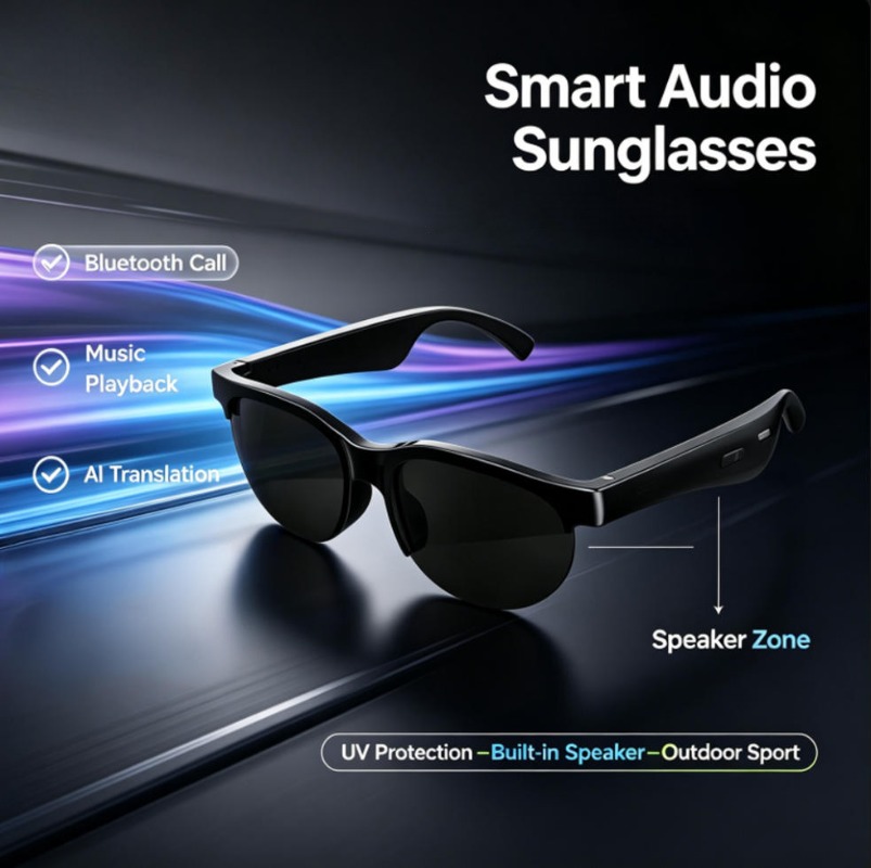 Bluetooth Speaker - Gafas de Sol Inteligentes con Audio,
